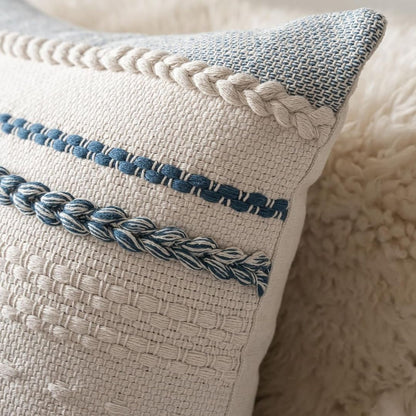 Nordisk Harmoni – Texturerat dekorationskuddfodral i beige och blått